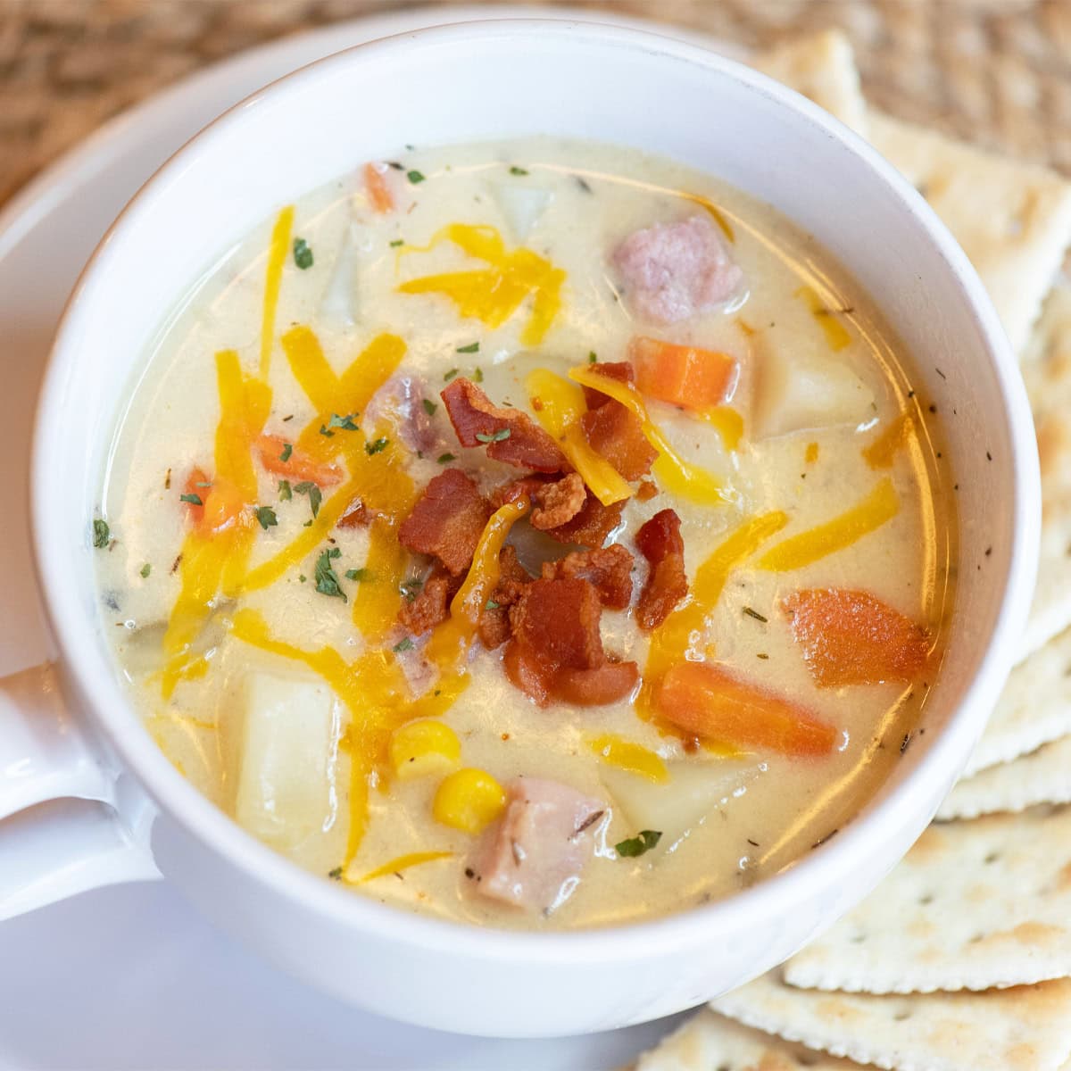 Transform Leftover Ham into Hearty Potato Corn Soup